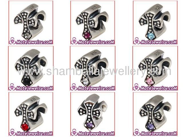 Wholesale Antique sterling silver European Cross charm 925 beads