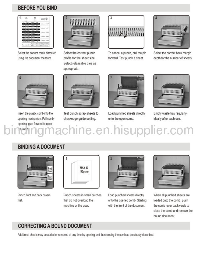 A4 Paper Electric Comb Binding Machine