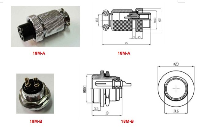 zjpt 18M connector plug and socket