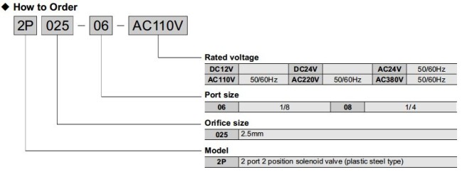 2P025-08 plastic solenoid valve