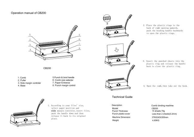 Light Weight Plastic Comb Binding Machine