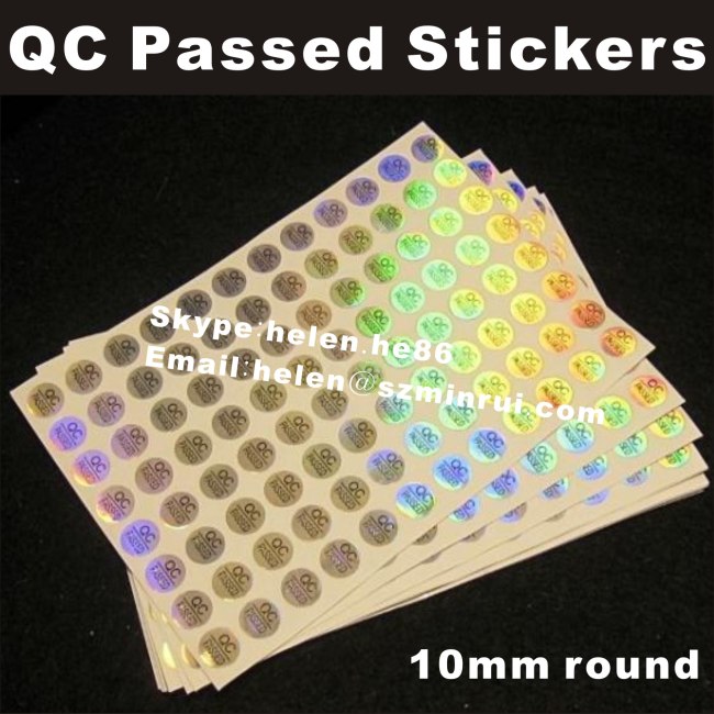 Custom Round And Oval Shape QC Passed Stickers,Self Adhesive Labels For Products Quality Control