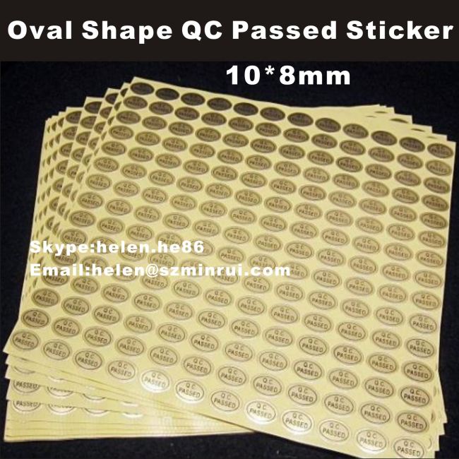 Custom Round And Oval Shape QC Passed Stickers,Self Adhesive Labels For Products Quality Control