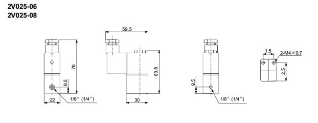 2V025-08 2 way solenoid valve