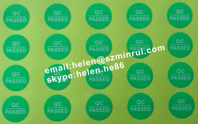 Custom Round And Oval Shape QC Passed Stickers,Self Adhesive Labels For Products Quality Control