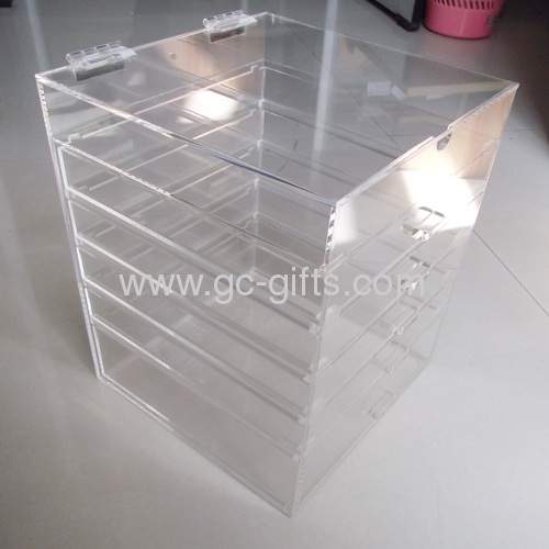 6-drawer fliptop acrylic makeup display box