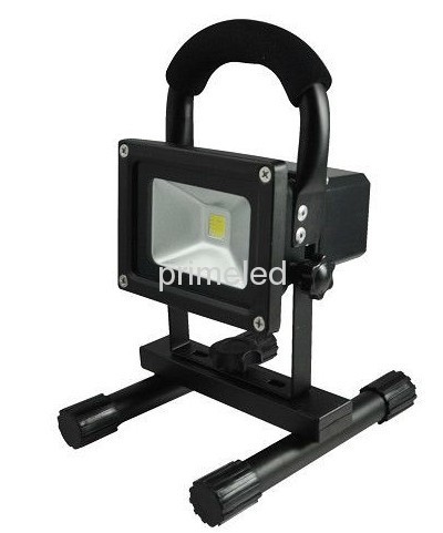 Black 10W 2200/4400mAh Rechargeable LED Flood Light 