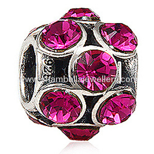 sterling silver european big hole austrian crystal bead for bracelets