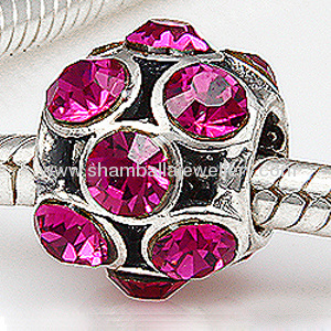 sterling silver european big hole austrian crystal bead for bracelets