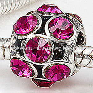 sterling silver european big hole austrian crystal bead for bracelets