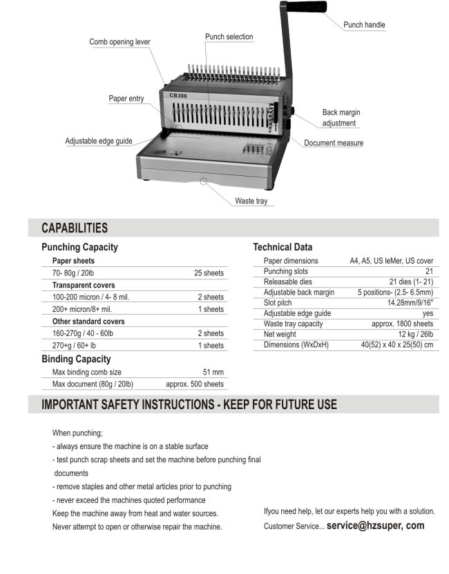 Manual Heavy Duty Comb Binding Machine