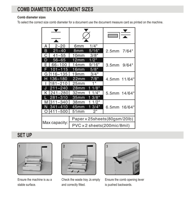 Manual Heavy Duty Comb Binding Machine