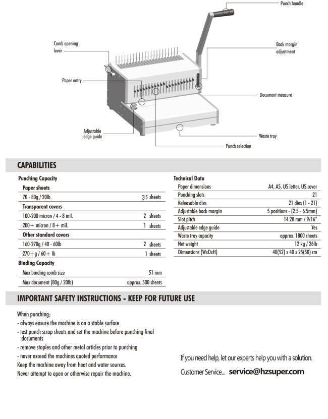 35 Sheet Punch Manual Comb Binding Machine