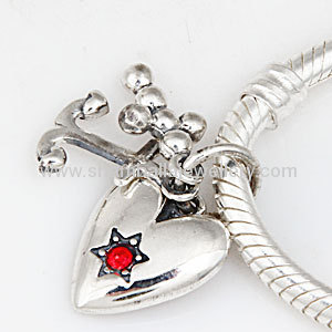 Designer jewelry accessories sterling silver Heart anchor Charms to make jewelry