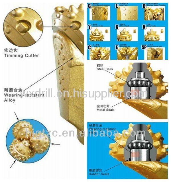 12 1/4 inch water well inserted drill bit iadc537 tricone bit new/carbide hammer drill bits