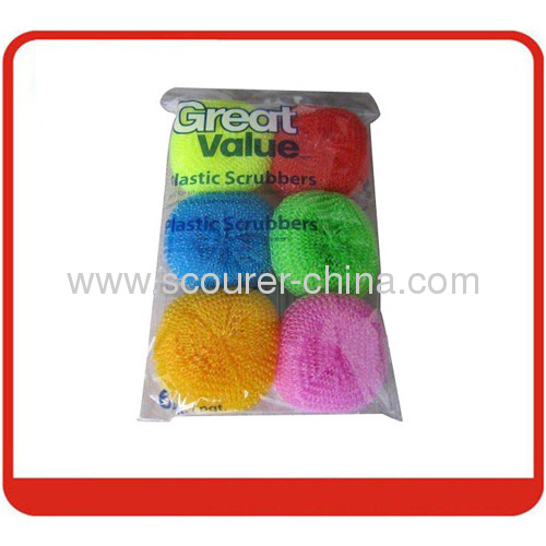 Beautiful appreance Plastic Mesh Scourer in Kichen cleaning