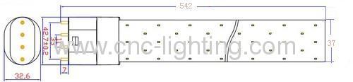 0-100% Dimmable 2G11 PL LED Tube with Epistar 5630LEDs