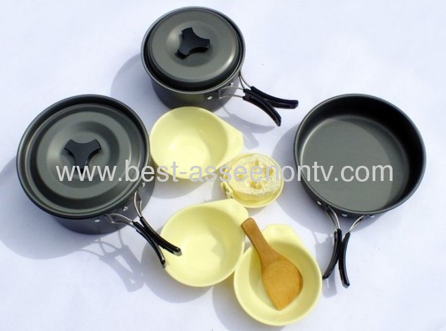 new design family cooking kitchenware outdoor camping picnic cooking pot & tableware set DS-300