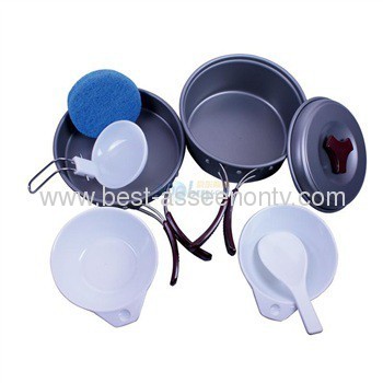 new design family cooking kitchenware outdoor camping picnic cooking pot & tableware set DS-300