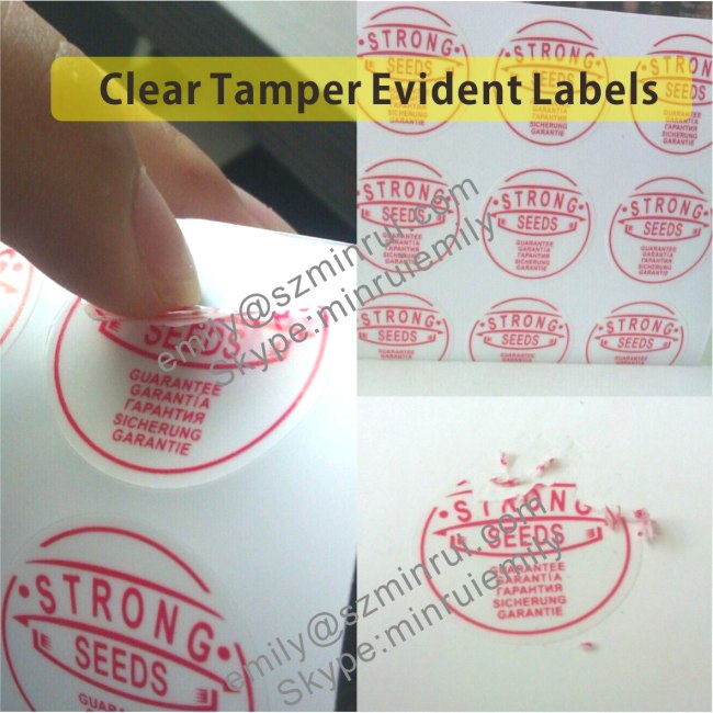 Transparent Round Tamper Evident Labels,Transparent Circle Destructible Vinyl Labels,Clear Round Tamper Proof Stickers