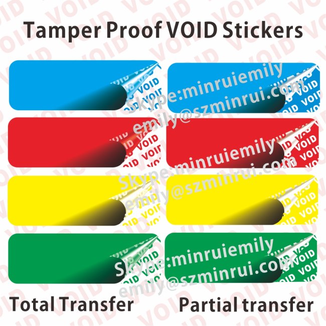 Security Tamper Proof VOID Stickers,Blue Tamper Evident VOID Vinyl Labels,Security Seal VOID Labels 