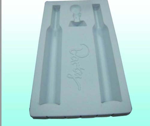 embossing silk vaccum form tray for glass bottle