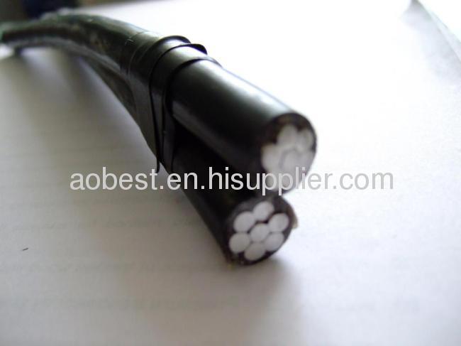 China professional 25mm2 ABC Cable 1*4AWG+1*4AWG Duplex Cable ASTM 