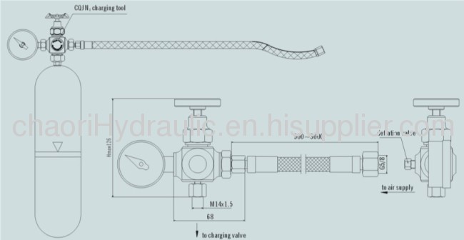 nitrogen charging tool for accumulator