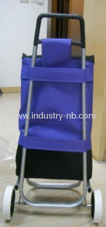 BLUE 2 Wheel Shopping Trolley