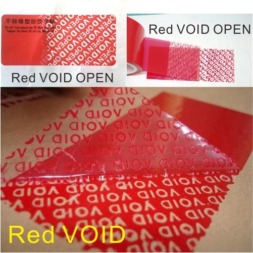 Custom Red Polyester Void Labels,Red Tamper Proof VOID Stickers,Red Void Label Seals Labels