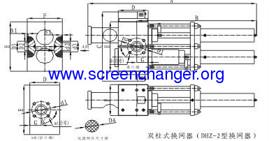 plastic extrusion hydraulic continuous screen changer- double piston type