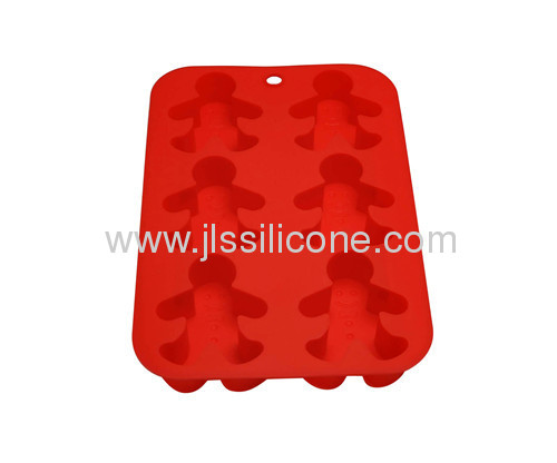 Lovely human shape silicone ice cube mold with 6 cavities