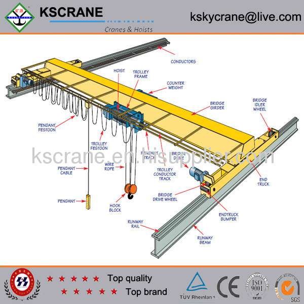 top running single girder crane 