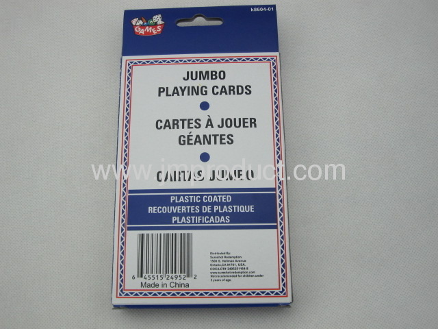 jumbo playing cards in paper box 