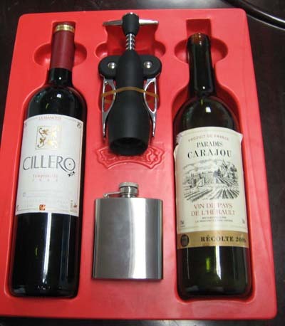 plastic wine bottle tray box container flocking blister package