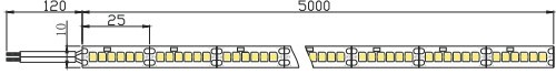 EpistarHigh density 10mm white PCB Single row 240 LED light strip SMD3528 