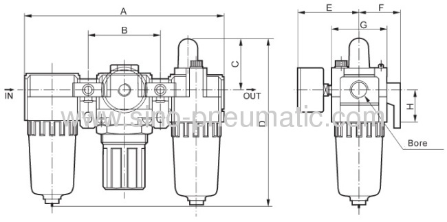 1-10Bar SMC Modular Air Filter RegulatorLubricator AC2010