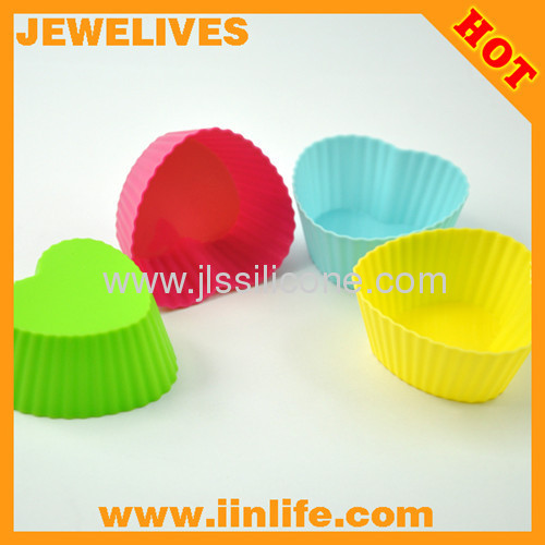 Semi-transperant heart shape silicone bakeware cake mold