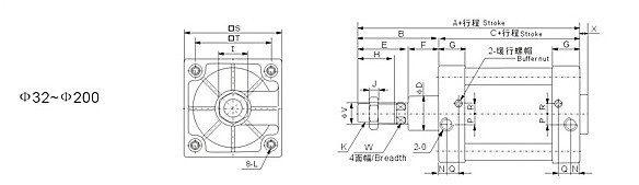 SI TYPE Front cover/rod cover, rear cover,piston set, seal set, magnet