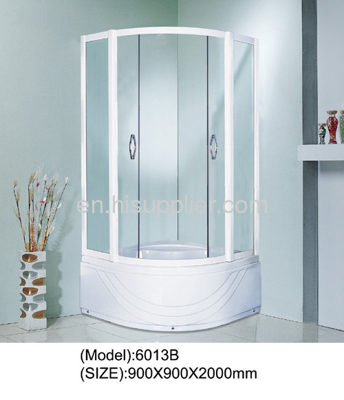  White aluminum frame with shower enclosure glass