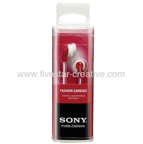 Sony MDR-E9LP Red Earbud In-Ear Headphone-Red