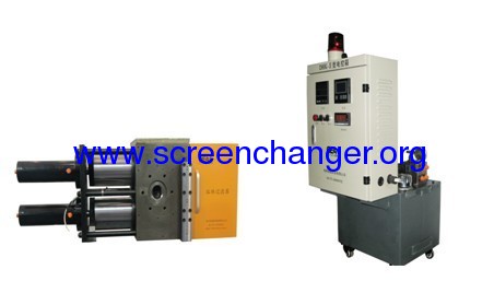 continuous double pillar hydraulic screen changer