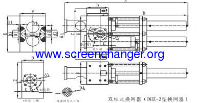 continuous double pillar hydraulic screen changer