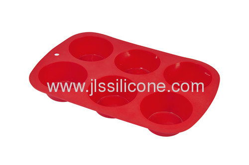 Round silicone bakeware cake baking pan with 6 cavities