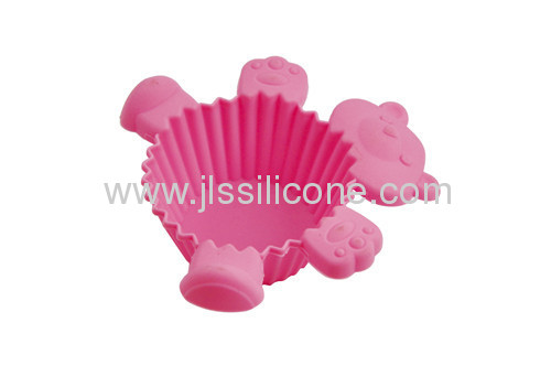 Pink bear-shaped silicone bakeware cupcake baking mold
