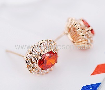 Gold plated fashionable CZ jewellery earring