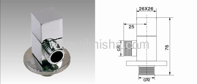 YIMISHA Brass Undirectional Water Ceramic Sheet Triangle Valve with Cubic Handle