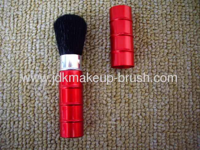 Red Aluminum Makeup Retractale Powder Brush