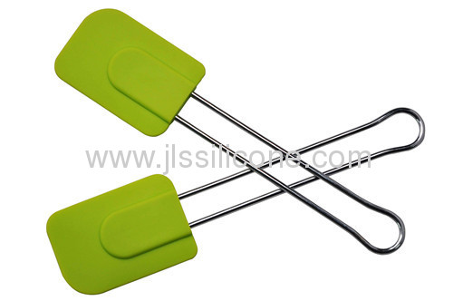 Silicone kitchen tool spatula with silicone head and stainless steel handle