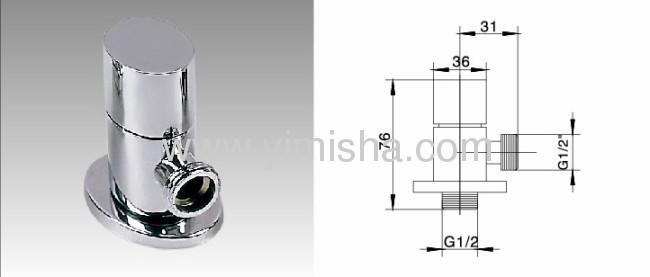 Brass Chrome PlatedManual Ceramic SheetUndirectional Triangle Valve for Water with thread Connecting Format